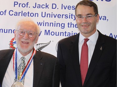 New Zealand High Commissioner Simon Tucker and Nepalese Ambassador Prasad Pokhrel hosted a luncheon in honour of Carleton University professor Jack Ives, who was presented with the Sir Edmund Hillary Mountain Legacy Medal for lifetime achievements in the conservation of culture and nature in