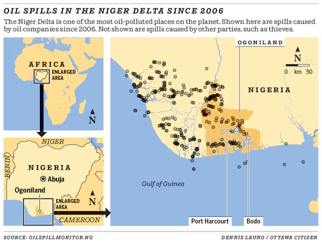 Oil spills in the Niger Delta since 2006