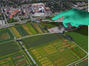 Amputating 60 acres of the Experimental Farm would wipe out a decades-long soil research project and reduce overall research land by 15 per cent, but would give space to The Ottawa Hospital to replace its aging Civic campus, top, with a state-of-the-art facility.