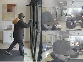 Security camera images of man who robbed Richmond Road bank on Oct. 29.