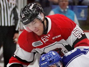 Stepan Falkovsky, seen in a file photo, had the lone goal for the Ottawa 67's against the Kitchener Rangers at the TD Place arena on Friday, Nov. 6, 2015.