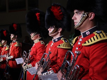 The Governor General's Foot Guards prepare to command attention with a trumpet fanfare during the Embassy Chef Challenge held Thursday, November 5, 2015, at the John G. Diefenbaker Building on Sussex Drive, to raise funds toward a new IBD procedure room at CHEO.
