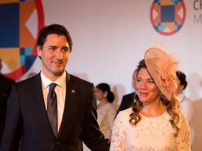 VALLETTA, MALTA - NOVEMBER 27:  Canadian Prime Minister Justin Trudeau and his wife Sophie Gregoire arrive at CHOGM opening ceremony at the Mediterranean Conference Centre on November 27, 2015 near Valletta, Malta. Queen Elizabeth II, The Duke of Edinburgh, Prince Charles, Prince of Wales and Camilla, Duchess of Cornwall arrived in Malta yesterday to attend the Commonwealth Heads of State Summit.