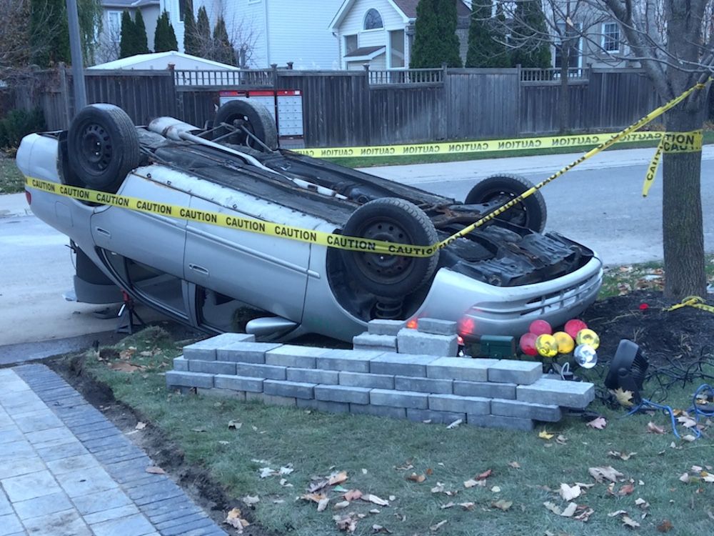 Police force home owner to move gruesome Halloween car crash display ...