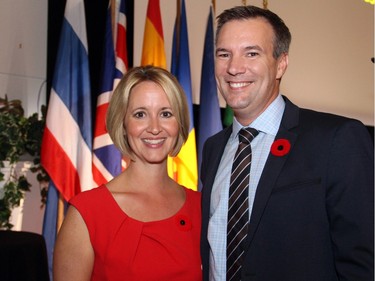 Trisha Owens, a radio and TV host for BellMedia Ottawa, and colleague Jeff Hopper from CTV Morning Live emceed the Embassy Chef Challenge held Thursday, November 5, 2015, at the John G. Diefenbaker Building on Sussex Drive, in support of IBD care at CHEO.