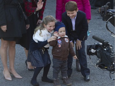 Even Xavier, Ella-Grace and Hadrien Trudeau (right to left) could prove to be fashion influencers.