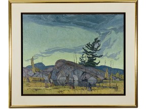 A.J. Casson, Twilight near Britt, 1960, donated to the National Gallery of Canada by Imperial.