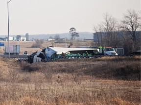 A crash closed the westbound lanes of Hwy. 401 at Napanee Wednesday morning.