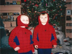 Patrick, left, and Vincent Kelly heard Santa's sleigh on Christmas 2002.