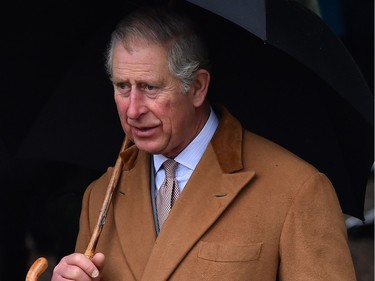 Britain's Prince Charles, Prince of Wales attends a traditional Christmas Day Church Service at Sandringham in eastern England, on December 25, 2015.