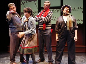 Cast members of the Great Canadian Theatre Company's production of Angel Square (from left) Robert Marinier, Kristina Watts, Bruce Spinney and Mary Ellis.