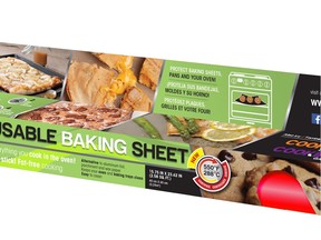 COOKINA Cuisine Reusable Baking Sheets come in red and green just for the holidays.