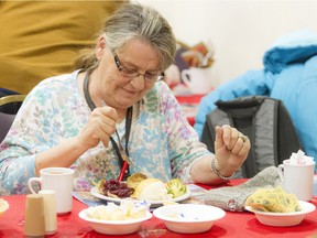 Elise Blow enjoyed the meal at The Salvation Army's annual Christmas dinner, which took place Saturday, Dec. 12, 2015.