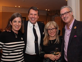 From left, Jane Spiteri and her husband, Chris Spiteri, with Caroline Raymond and Albert Lightstone at a benefit held at Le Cordon Bleu on Monday, December 7, 2015, in support of the Leukemia and Lymphoma Society of Canada.