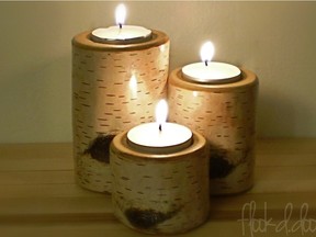 Birch-look candle holders are just one of the items at the Originals show.