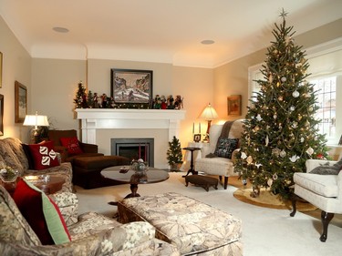 The living room was one of three main-floor rooms that were not changed in the renovation.