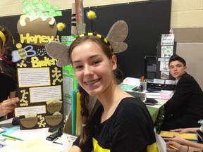It was stock market day at Glashan Public School and Meghan Lowe was part of the Honey Bee brokerage firm. 
(Jacquie Miller/Ottawa Citizen)