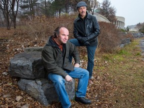 Jean Luc Pilon (R) and Randy Boswell have just published new research in the Canadian Archaeology Journal that suggests Ottawa-Gatineau was a major 'cultural landscape' and a spiritual centre and meeting place for aboriginal Canadians for thousands of years before European explorers arrived.