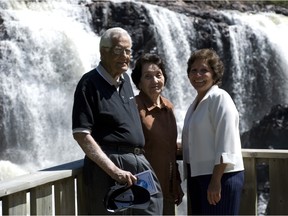Letter-writer Sonia Rajani (far right), with her mother Delia and father Guillermo Villegas (her father passed away on Sept. 11, 2009), during summer 2007, on a visit to Coulonge Falls.