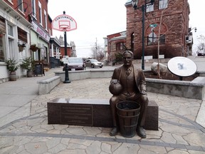 A statue of James Naismith the inventor of basketball graces his home town of Almonte.