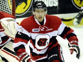 The Ottawa 67's Evan de Haan, seen in a file photo, scored his fourth and fifth goals of the season in a 5-4 win over Peterborough.