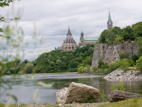 View of Parliament from Richmond Landing, the site selected for a memorial to Canada's mission in Afghanistan.