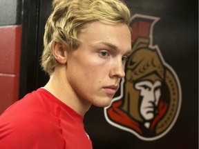 Ottawa Senators' prospect Ryan Dzingel is being called up from Binghamton for Tuesday's game against Florida after star Bobby Ryan re-aggravated a hand injury.
