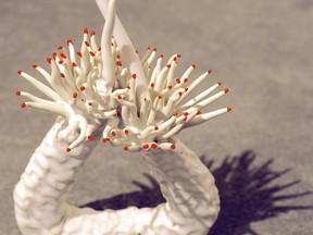 Detail of a scupture by  Susan Roston, part of her solo exhibit at Studio Sixty Six to Dec. 20.