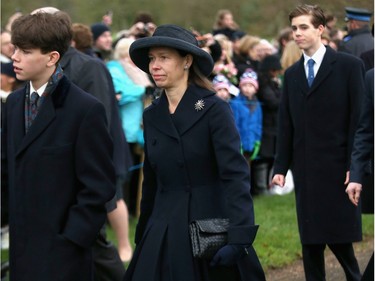 Lady Sarah Chatto attends a Christmas Day church service at Sandringham on December 25, 2015 in King's Lynn, England.