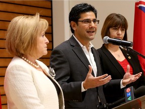 Ottawa Centre MPP Yasir Naqvi, with fellow Liberals Madeleine Meilleur and Marie-France Lalonde.