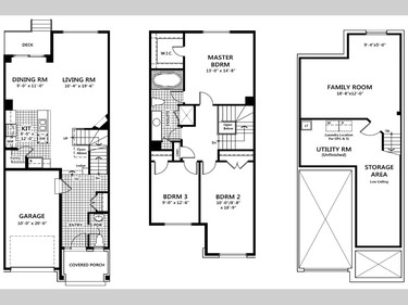 The Eton 2 is a three-bedroom townhome with 1,833 square feet.