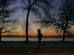 An early morning jogger.