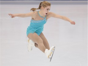 Alaine Chartrand performs her short program during the Cup of Russia ISU Grand Prix figure skating event in Moscow last fall.