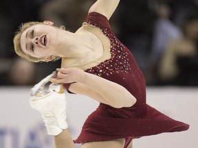 Alaine Chartrand performs her free program during the Canadian figure skating championships in Halifax on Saturday, Jan. 23, 2016.