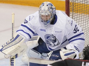 Mississauga Steelheads goalie Jack Flinn, seen in a file photo, made 39 saves in a 3-2 shootout victory over the Ottawa 67's at TD Place arena on Saturday, Jan. 9, 2016.