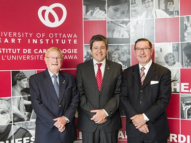 Dr. Wilbert Keon , Dr. Thierry Mesana and Dr. Robert Roberts of the University of Ottawa's Heart Institute.                 JULIE OLIVER/OTTAWA CITIZEN