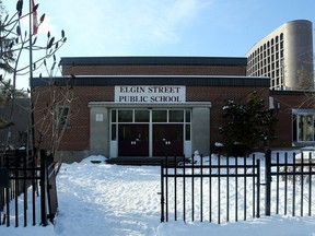 Elgin Street Public School has two portables behind its property to deal with the school's overcrowding.