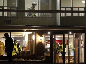 Firefighters search the residence at 2716 Richmond Road after the carbon monoxide detectors were activated on Wednesday.