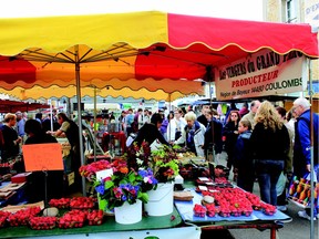 Market day in Courseulles-sur-Mer, France.