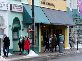 Shoppers on Bank Street in the Glebe.