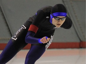 Isabelle Weidemann, seen in a file photo, won the women's 3,000 metres at the 2016 Canadian single distance long track championships.