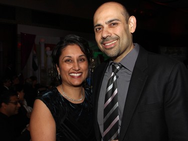 Jaison Dolvane, CEO of Espial, and his wife, Roopa, attended an inaugural gala evening supporting Free The Children's Adopt A Village India, held at the Hilton Lac Leamy on Saturday, January 30, 2016. (Caroline Phillips / Ottawa Citizen)