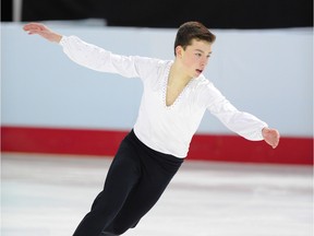 Matthew Markell of Prescott, Ontario, competes in the free skate of the Novice Men's Singles competition of the Canadian Skating Championships at Halifax, N.S. on Tuesday.