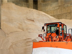 Officials in New York prepare salt supplies ahead of Winter Storm Jonas. Most of the U.S. northeast was on blizzard watch Friday.