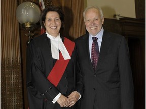 Ottawa lawyer Bill Carroll with his life partner, Chief Justice of the Ontario Court, Lise Maisonneuve, at her swearing in ceremony. Carroll passed away Sunday at the age of 68.