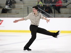 Minto's Christian Reekie, shown here during the 2014 national championships in Ottawa, finished fourth in the free skate Wednesday and third overall in junior men's singles.