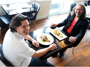 Chef Michael Farber of the Black Cat Bistro, left, with the Preston Street restaurant's co-owner and manager, Richard Urquhart.