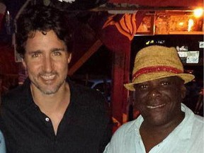 Justin Trudeau, reportedly photographed at famous Sunshine's Bar and Grill on Nevis.