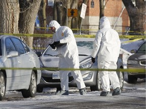 Police investigate a homicide on Claremont Drive in Ottawa on Monday, January 11, 2016.
