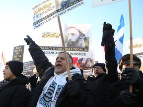 Protest rally of Saudi Arabia's Execution of Shia cleric Sheikh Nimr by Canadian Shia Communities in front of the Saudi Arabia Embassy in Ottawa, January 06, 2016.